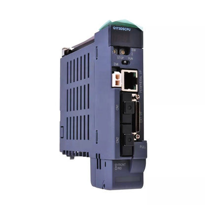 Mitsubishi Q173DSCPU PLC Module, industrial automation part, front view.