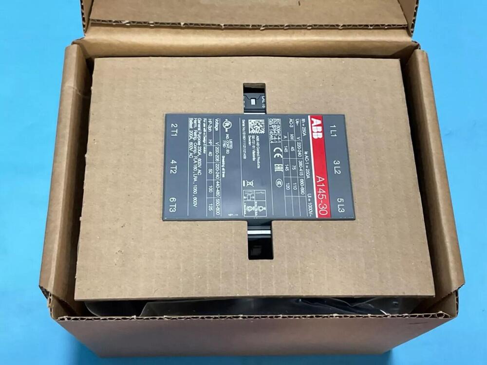 ABB A145-30 industrial contactor in box, 3P 120 V coil, industrial automation part