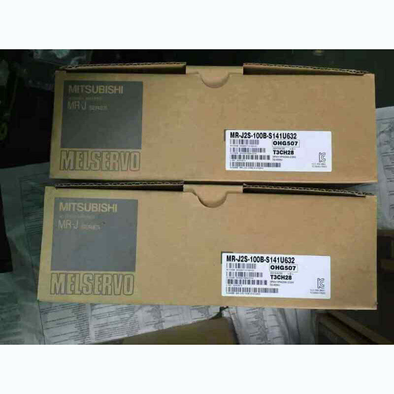 Mitsubishi MR-J2S-100B-S141U632 servo driver boxes, new, MELSERVO brand industrial automation components.