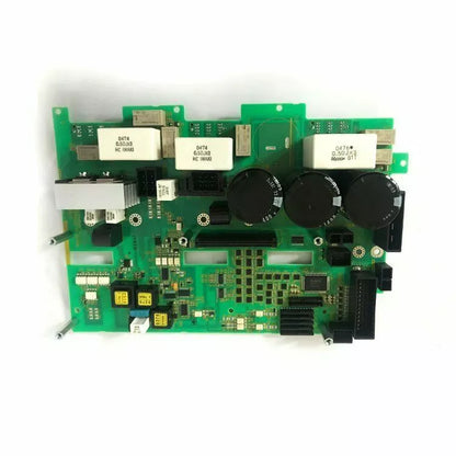 FANUC A20B-8101-0802 Circuit Board. Green PCB with electronic components and capacitors. Includes HC IWAKI and Micron G11.