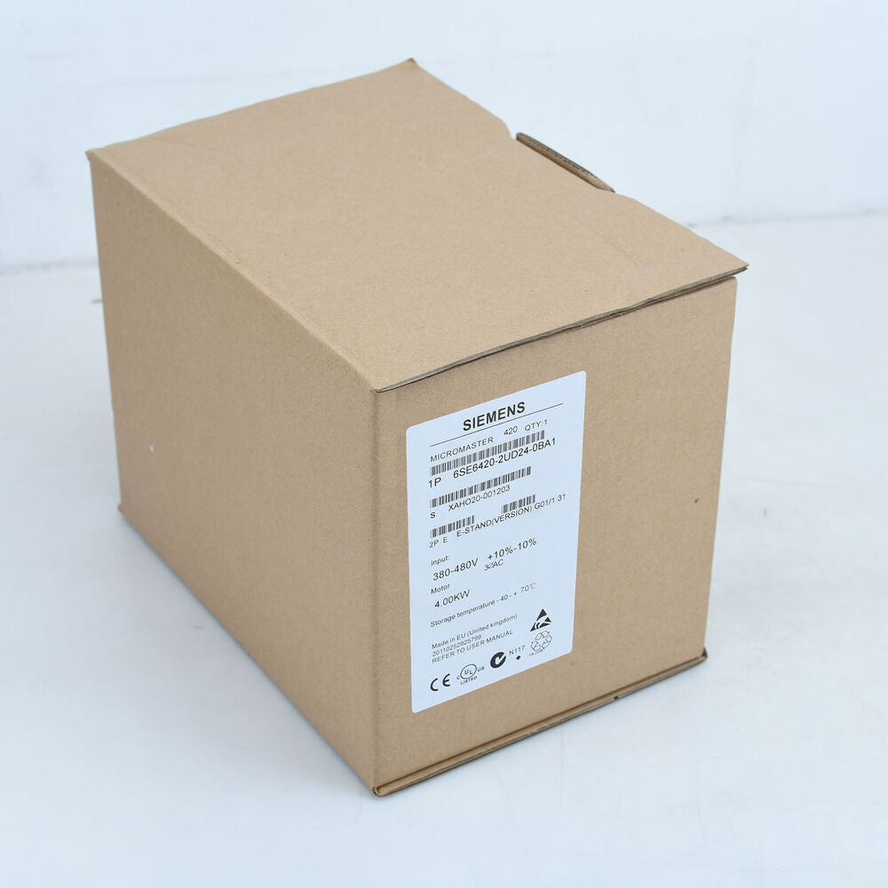 Siemens MICROMASTER 420 drive in original packaging, industrial automation part.