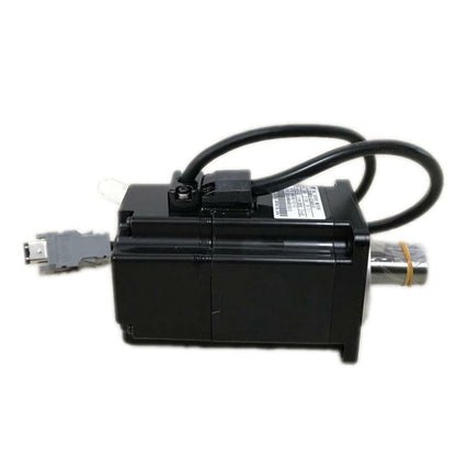 Yaskawa SGMAH-02AAF41 Servo Motor, black industrial automation part with cables and connectors.