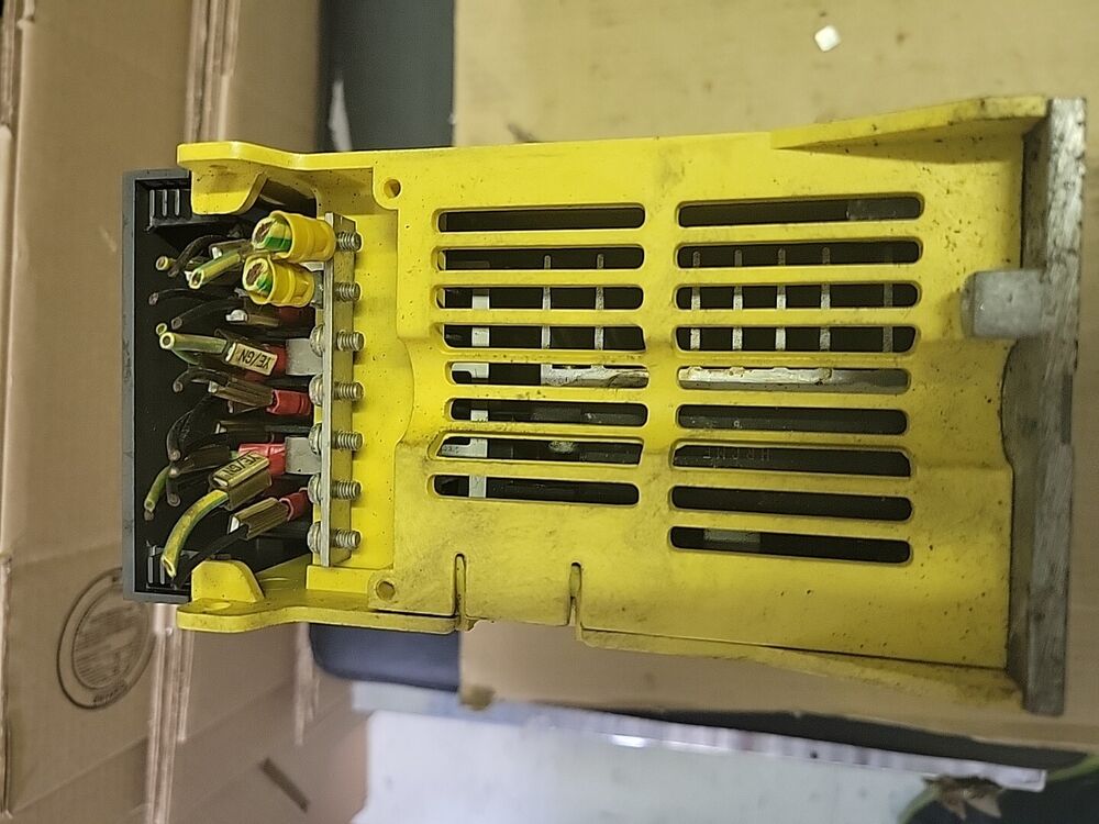FANUC A06B-6096-H301 Servo Drive unit, yellow housing, industrial automation part, terminals and wiring details, NEW