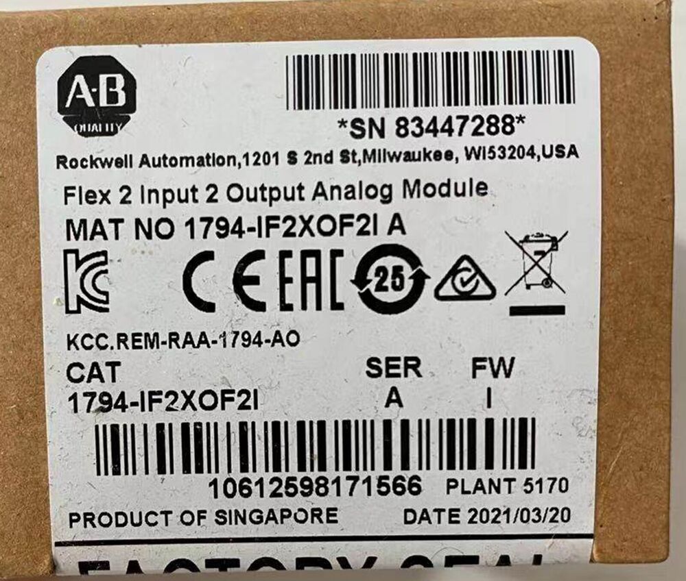 NEW Factory Sealed AB 1794-IF2XOF2I/A FIex 2 lnpnt 2 Output Analog module !AB