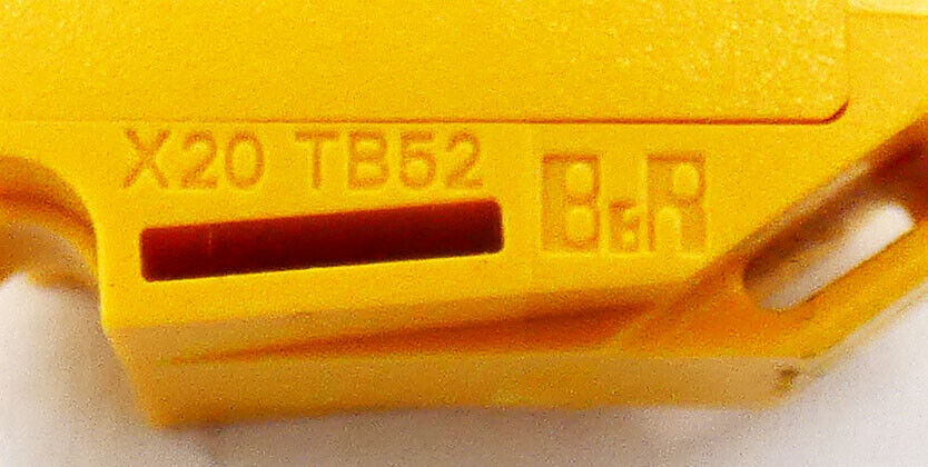 B&R X20TB52 Terminal Block, yellow plastic housing, automation component