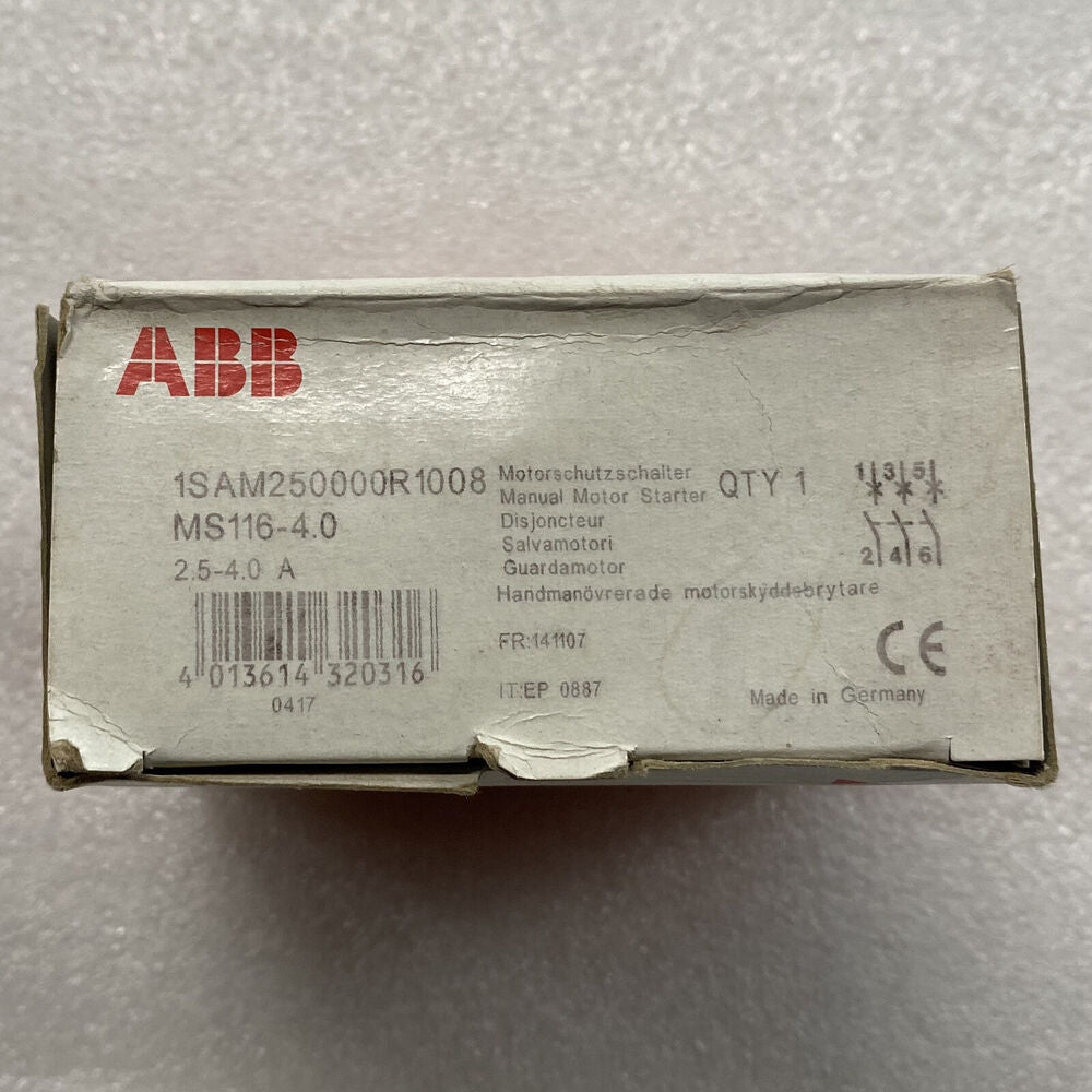ABB MS116-4.0 Motor Starter 2.5-4.0A New In Box, industrial automation part, fast shipping