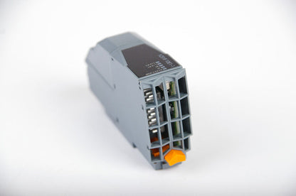 B&R X20IF10E1-1 communication interface module. Gray plastic housing with orange lever, industrial automation part.