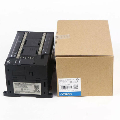Omron CP1L-M40DT1-D Programmable Logic Controller (PLC) with box. Industrial automation equipment.