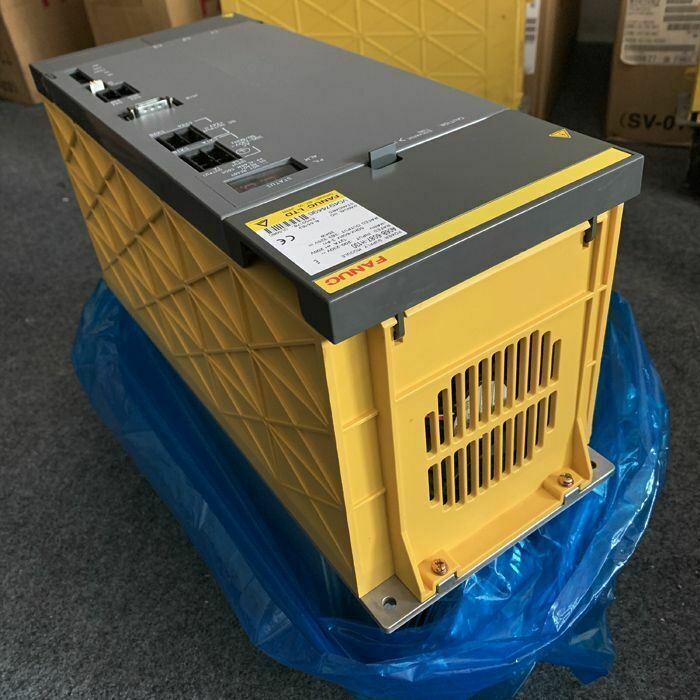 New FANUC A06B-6087-H130 Servo Drive, yellow and gray industrial automation part, in box