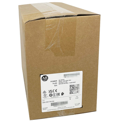 New Allen-Bradley PowerFlex 523 AC Drive in box, 25A-D017N104, 480V 10HP, industrial automation part