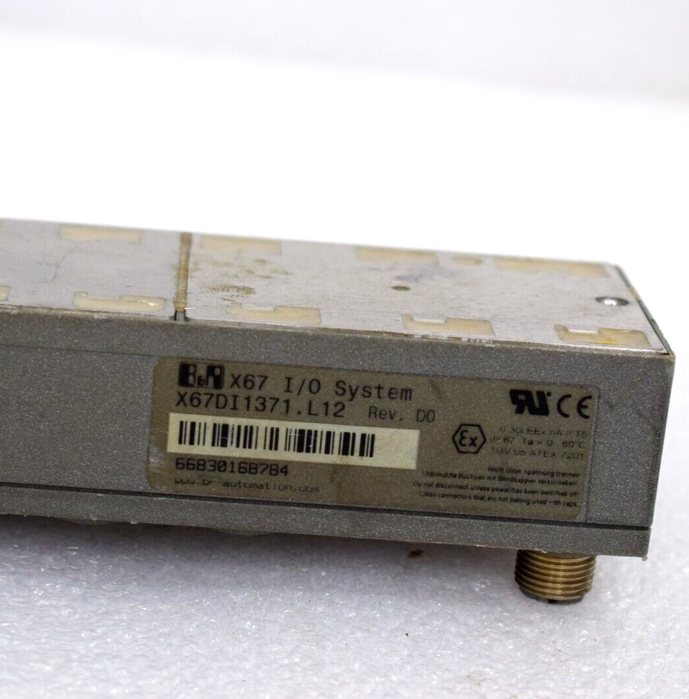 B&R X67DI1371.L12 Digital Input Module. Industrial automation part, gray housing.