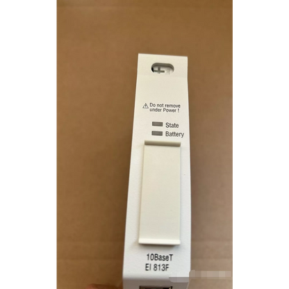 ABB EI813F 10BaseT Ethernet Module, white industrial component with "Do not remove under Power!" warning.