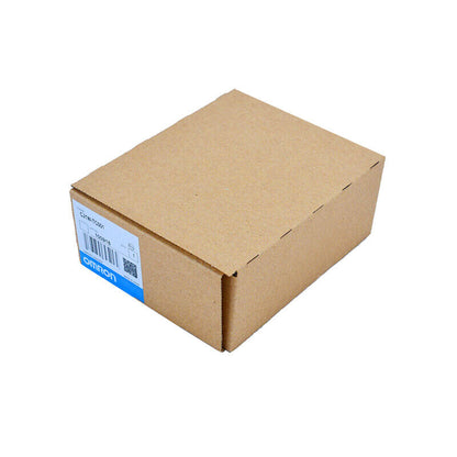 Omron CJ1W-TC001 PLC module in cardboard box. Industrial automation part, NEW.