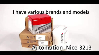 Automation parts showcasing various brands and models like Beckhoff and Keyence. Industrial automation components in boxes.