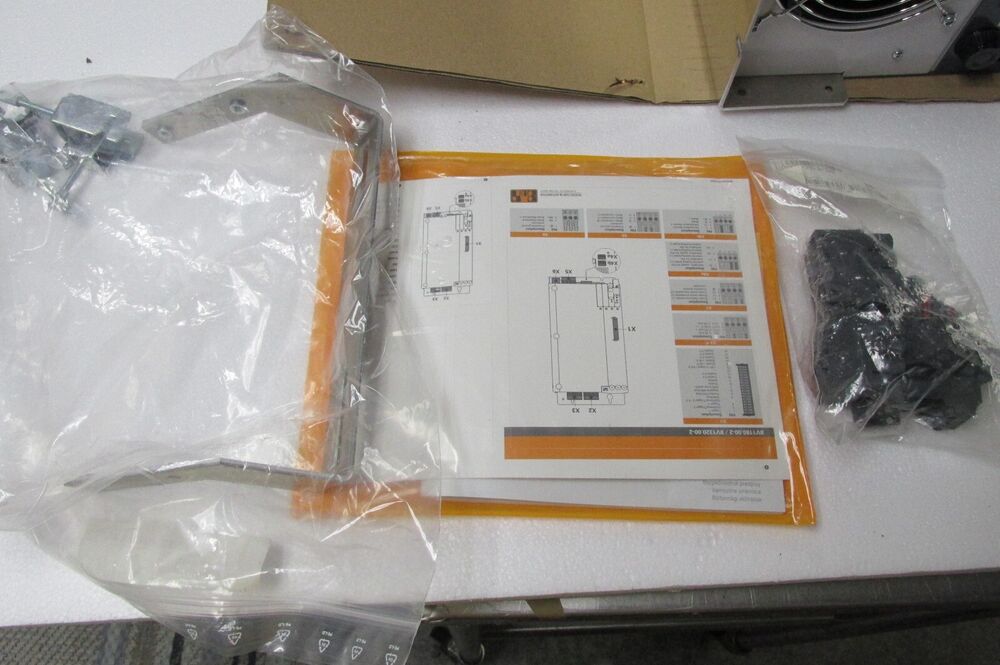 B&R ACOPOS 1180 Servo Drive parts: brackets, connector, and documentation for industrial automation.