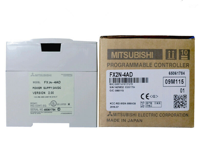 Mitsubishi FX2N-4AD Programmable Controller, new in box. Industrial PLC module.