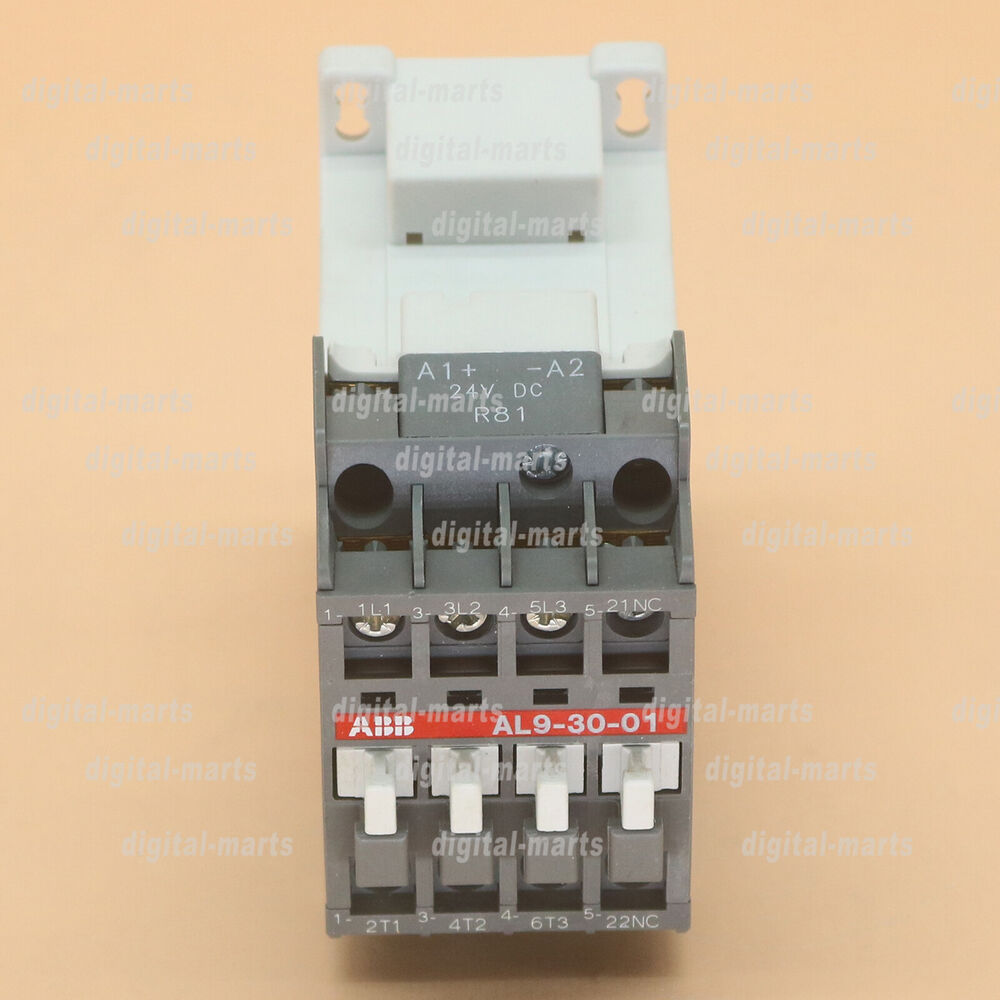 ABB AL9-30-01 DC Contactor, industrial automation component with 24VDC rating.