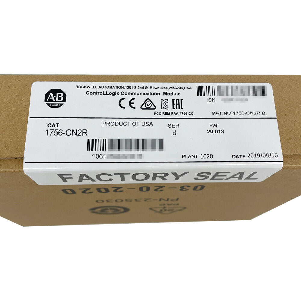 Allen-Bradley 1756-CN2R Series B ControlLogix ControlNet Comm Module, Factory Sealed, Product of USA, date 2019/09/10
