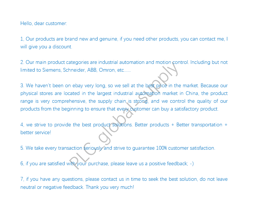 PLC global supply: New industrial automation products, fast shipping, customer satisfaction.