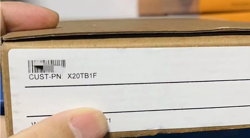B&R X20TB1F Terminal Block box label, CUST-PN: X20TB1F, industrial automation part