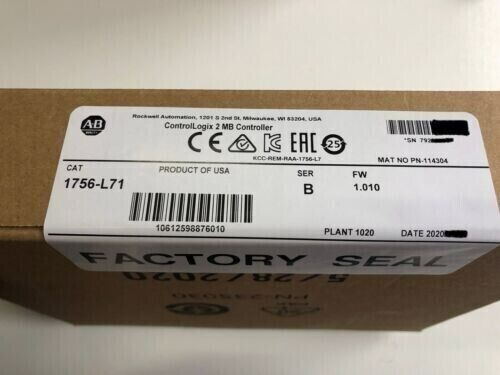 Allen Bradley Sealed 1756-L71 ControlLogix 2MB Controller PLC 1756L71 NEW IN BOX