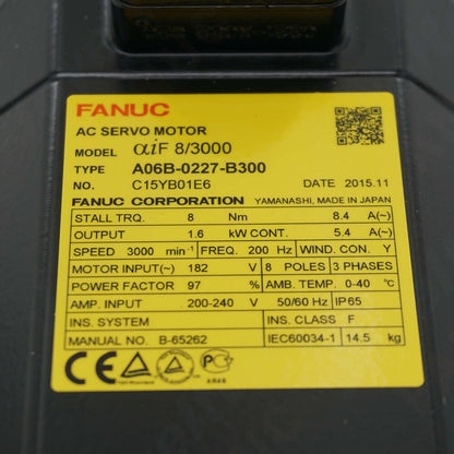 FANUC A06B-0227-B300 AC Servo Motor - industrial automation part