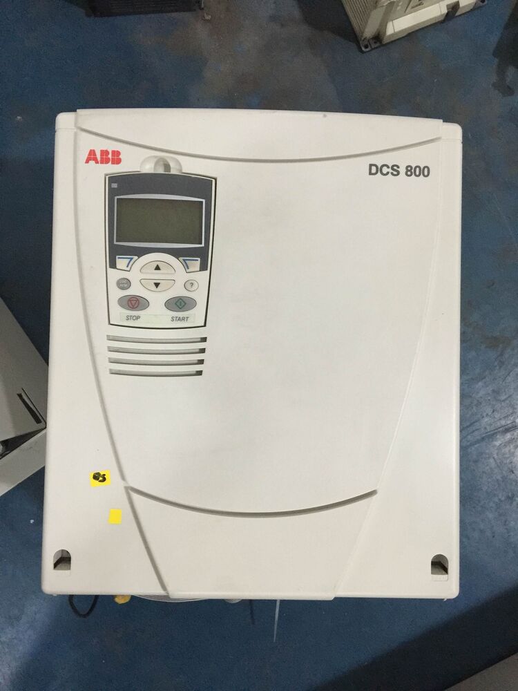 ABB DCS800 PLC Front View - White housing, digital display, PLC module