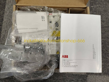 ABB ACS350-03E-15A6-4 inverter product image in box, industrial automation part, Power and Fault indicators