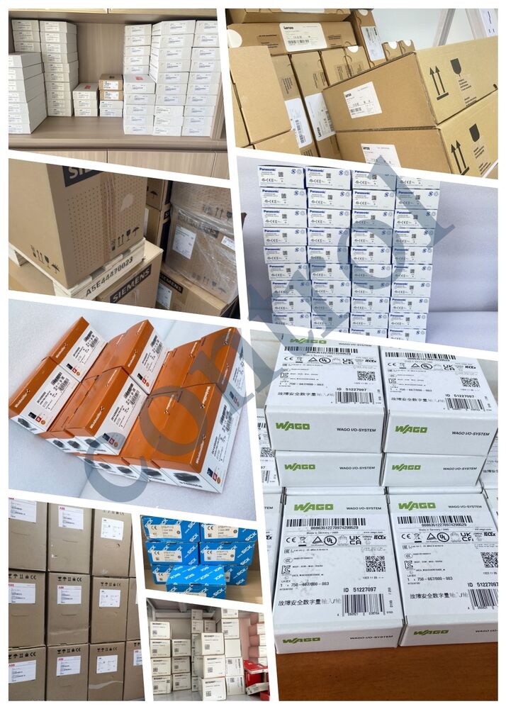 PLC modules and automation parts: WAGO, Siemens, various brands. Industrial automation components inventory.