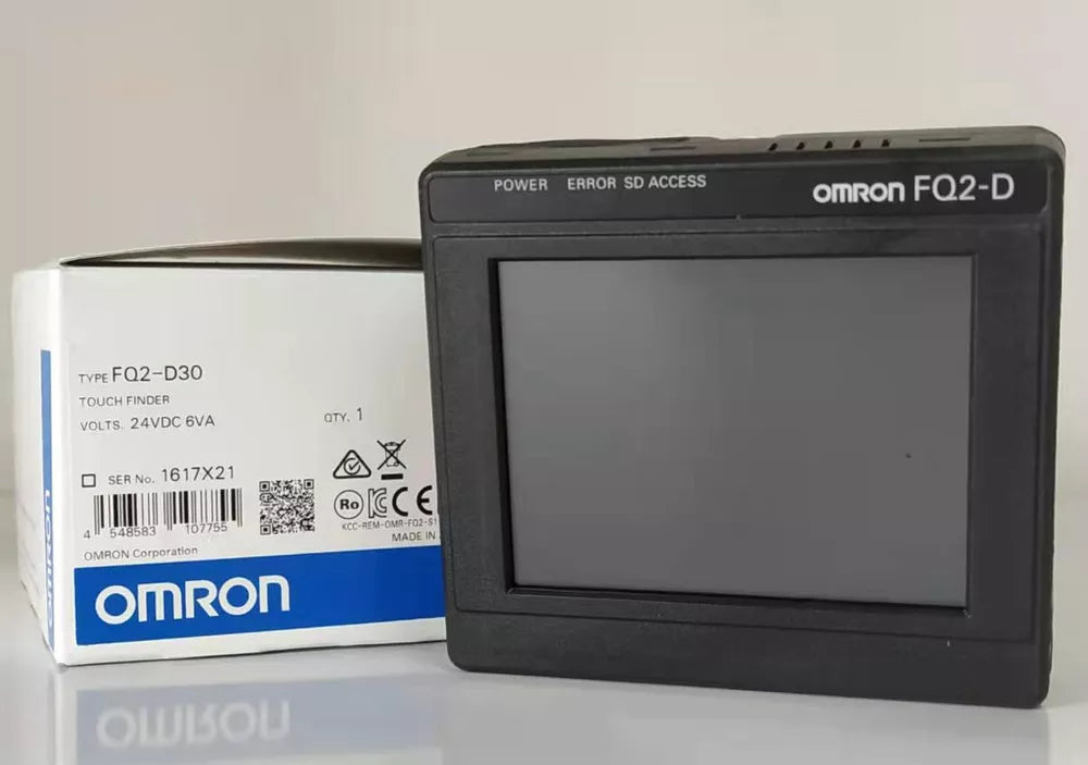 Omron FQ2-D30 Vision Sensor with packaging, black screen and white box, industrial automation equipment