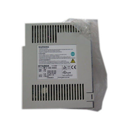 Mitsubishi MR-E-40A-KH003 AC Servo Drive with safety warnings, UL Listed