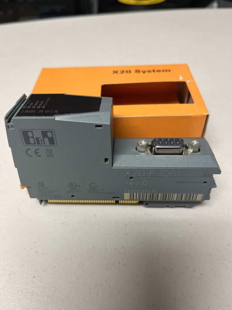B&R X20IF1061 Profibus Interface Module, gray module in orange box, Rev. 10, Made in Austria