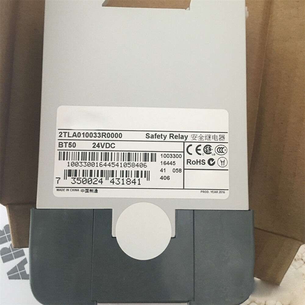 ABB 2TLA010033R0000 Safety Relay BT50, 24VDC. Industrial automation part with RoHS and CE markings. Made in China.