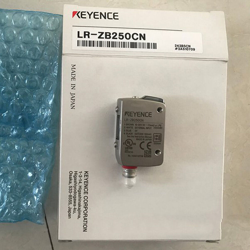 Keyence LR-ZB250CN sensor in box, new industrial automation part.
