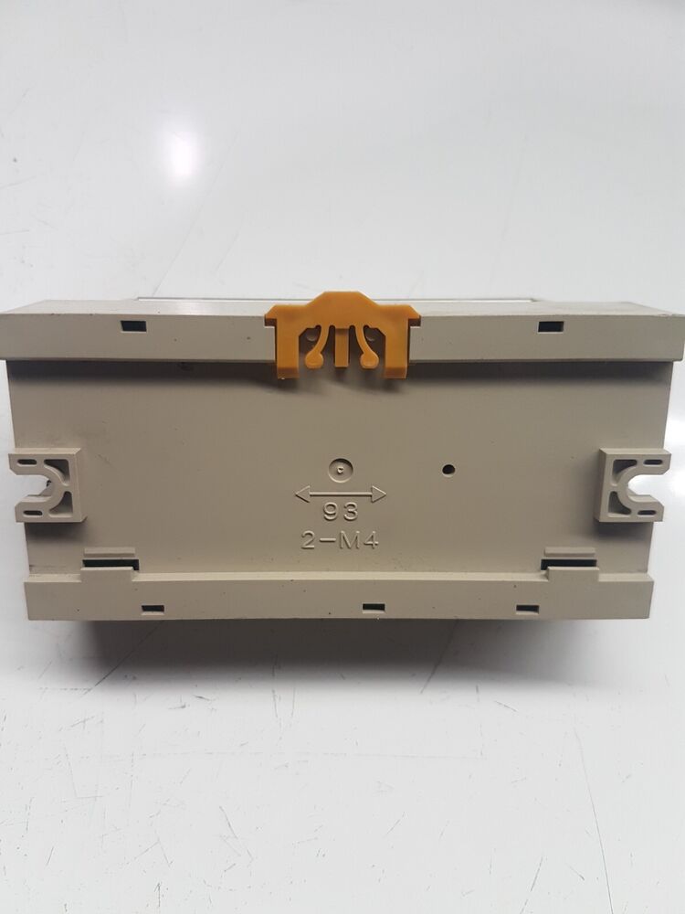 Omron SRT2-ID16-1 PLC Module with Orange Clip, 93 and 2-M4 markings, beige industrial automation component.