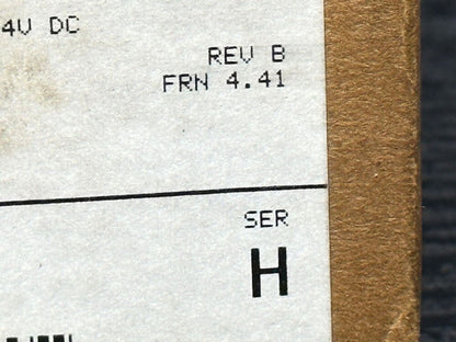 Allen-Bradley 2711-B5A8L1 PanelView 550 details: REV B, FRN 4.41, SER H. Industrial Automation PLC spare part label.