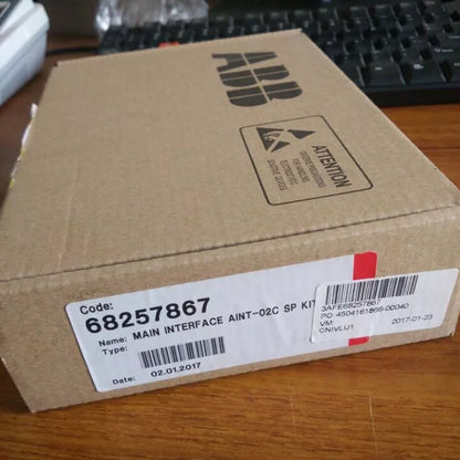 ABB AINT-02C Main Interface SP Kit in box, part number 68257867, frequency converter communication board.
