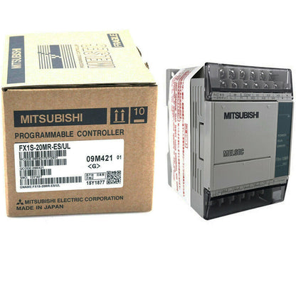 Mitsubishi FX1S-20MR-ES/UL PLC Module. Programmable Controller, with product label. Made in Japan. MELSEC series.
