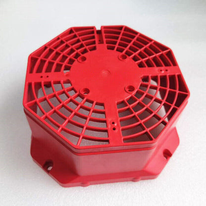 Red FANUC A290-1406-X501 fan housing, octagonal shape, industrial automation equipment spare part