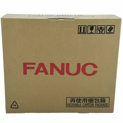 FANUC A06B-6114-H210 servo driver product box, brown cardboard, with branding and reusable carton package label