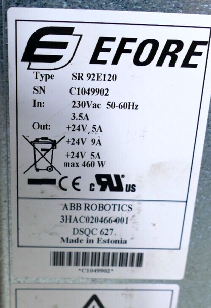 PLC | ABB | DSQC 627 | SR 92E120 | Power Supply | 3HAC020466-001 -