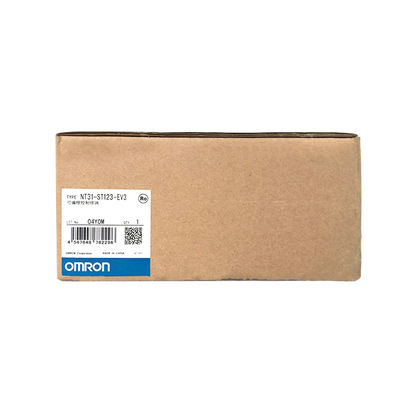 Omron NT31-ST123-EV3 Touch Screen PLC Module in box, with product label, OMRON, Made in China.