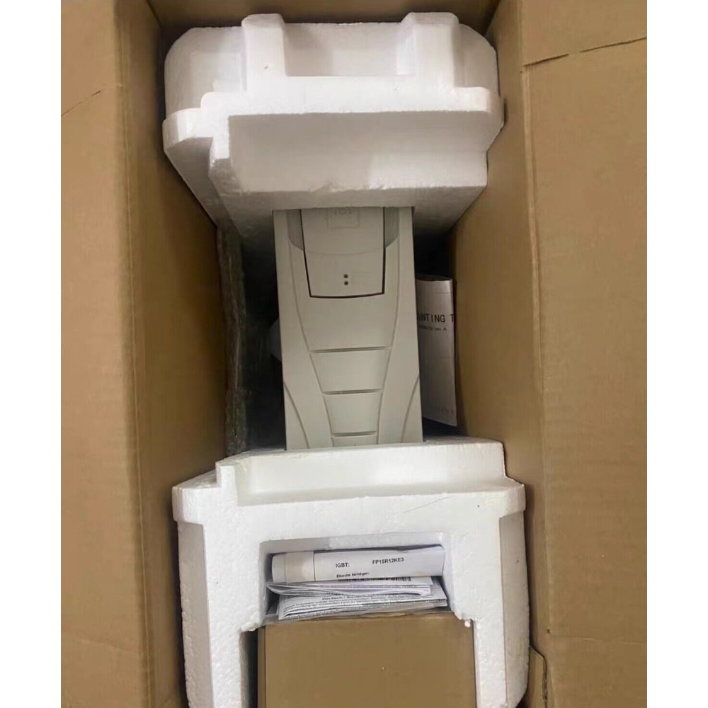 New ABB ACS510-01-04A1-4 Variable Frequency Drive inside its packaging, protected by foam.
