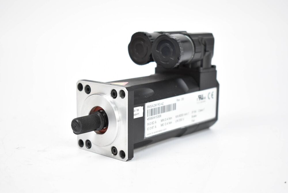 B&R 8MSA2M.R0-42 servo motor, industrial automation part, black and silver.