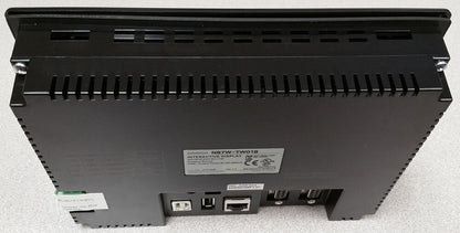Omron NB7W-TW01B HMI Interactive Display, Black, with various ports and ventilation grilles, industrial automation part.
