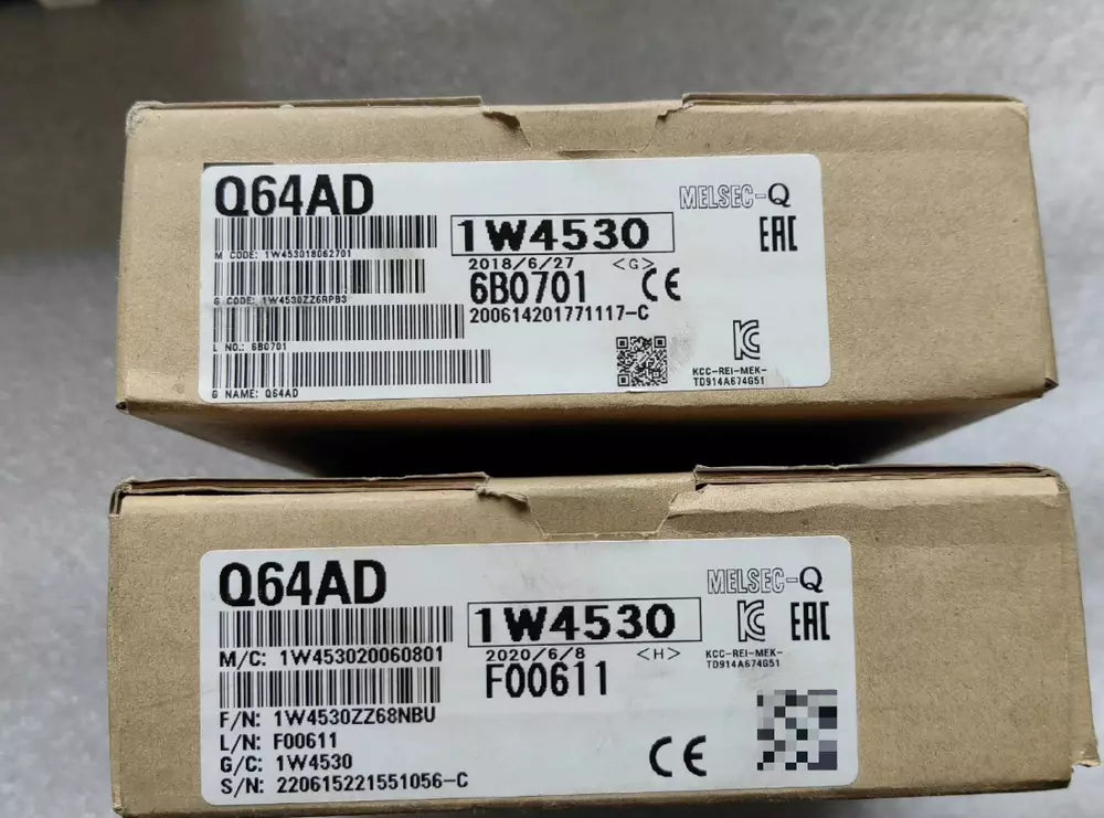 Mitsubishi Q64AD PLC Module - New In Box, featuring product details and specifications.