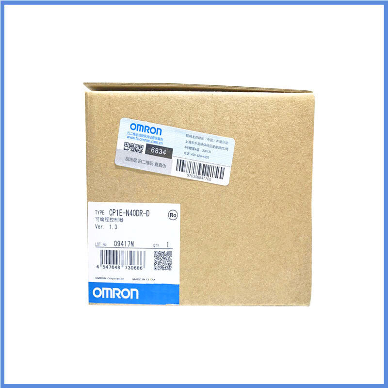 Omron CP1E-N40DR-D PLC module in box, new condition. Industrial automation part, controller unit.