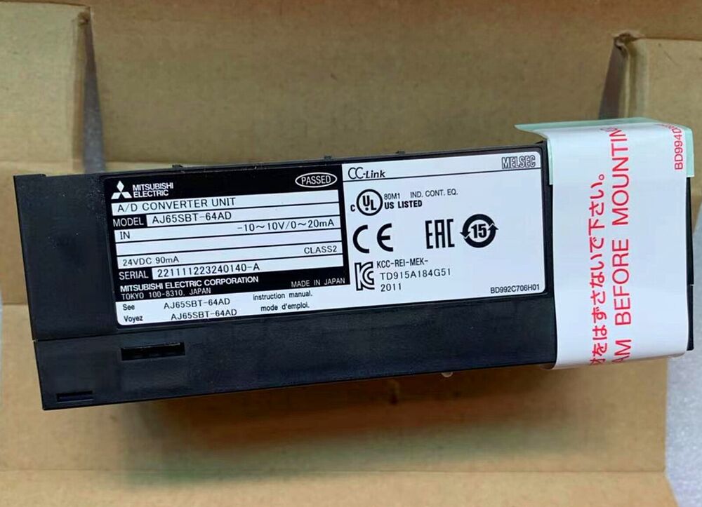 Mitsubishi AJ65SBT-64AD A/D Converter PLC Module, New in Box, CC-Link, 24VDC 90mA, Made in Japan