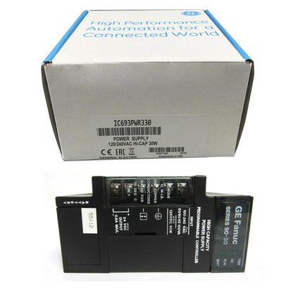 FANUC IC693PWR330 power supply module. Industrial automation high capacity programmable controller.