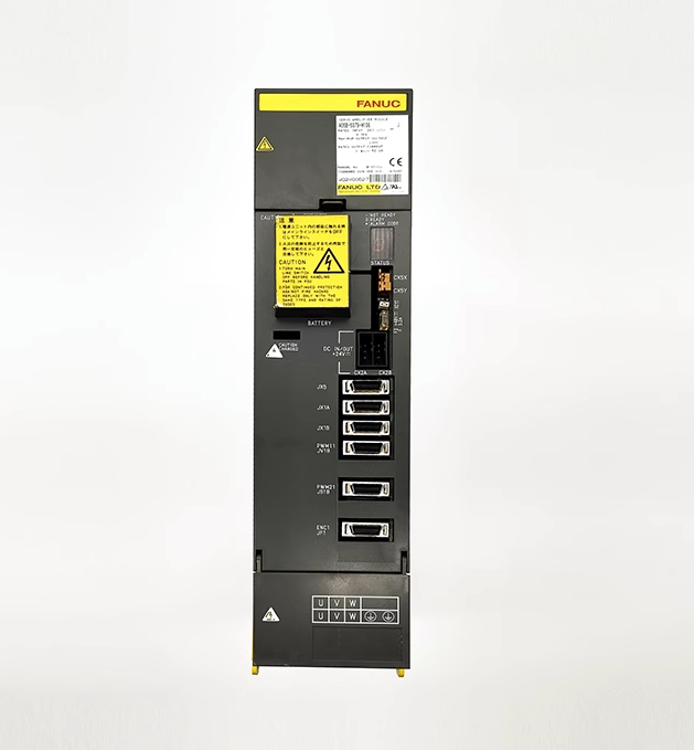 FANUC A06B-6079-H104 Servo Drive. Black and yellow industrial component with multiple input/output ports.